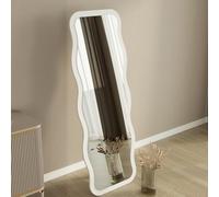 Dmora Specchio Mivera 50x160h cm Bianco Forma Rettangolare Tipologia a Terra, Colore Struttura Trasparente