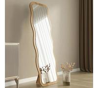 Dmora Specchio Mivera 50x160h cm Marrone Rovere Forma Rettangolare Tipologia a Terra, Colore Struttura Trasparente