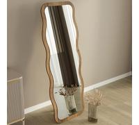 Dmora Specchio Mivera 50x160h cm Marrone Rovere Scuro Forma Rettangolare Tipologia a Terra, Colore Struttura Trasparente