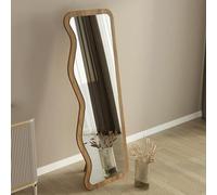 Dmora Specchio Miverar 50x160h cm Marrone Noce Forma Rettangolare Tipologia a Terra, Colore Struttura Trasparente