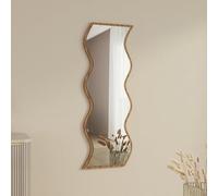 Dmora Specchio Mivili 40x120h cm Marrone Noce Forma Rettangolare Tipologia a Parete, Colore Struttura Trasparente