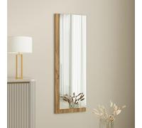 Dmora Specchio Mivilo 40x120h cm Marrone Noce Forma Rettangolare Tipologia a Parete, Colore Struttura Trasparente