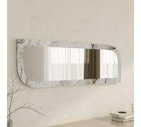 Dmora Specchio Miviro 120x40h cm Grigio Marmo Forma Rettangolare Tipologia a Parete, Colore Struttura Trasparente