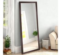 Dmora Specchio Neliar 40x105h cm Marrone Noce Forma Rettangolare Tipologia a Terra, Colore Struttura Trasparente