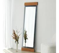 Dmora Specchio Nenene 50x170h cm Marrone Rovere Forma Rettangolare Tipologia a Terra, Colore Struttura Trasparente