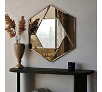 Dmora Specchio Nereel 60x70h cm Argento Forma Rombo Tipologia a Parete, Colore Struttura Trasparente