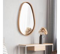 Dmora Specchio Nerere 45x70h cm Marrone Rovere Forma Ovale Tipologia a Parete, Colore Struttura Trasparente