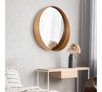 Dmora Specchio Nerero 60x60h cm Marrone Rovere Forma Rotondo Tipologia a Parete, Colore Struttura Trasparente