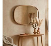Dmora Specchio Neroni 55x38h cm Marrone Noce Forma Ovale Tipologia a Parete, Colore Struttura Trasparente
