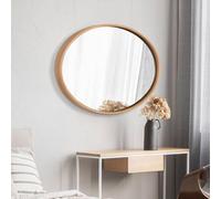 Dmora Specchio Netale 45x60h cm Marrone Rovere Forma Ovale Tipologia a Parete, Colore Struttura Trasparente