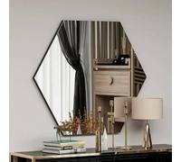 Dmora - Specchio Parvati, Specchiera, Articolo d'arredo a muro, Decorazione con specchio, 70x2h60 cm, Nero