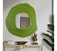 Dmora - Specchio Piracicaba, Specchiera, Articolo d'arredo a muro, Decorazione con specchio, 90 x 4 h97 cm, Verde