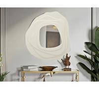 Dmora Specchio Piracicaba, Specchiera, Articolo d'arredo a Muro, Decorazione con Specchio, 90x4 h97 cm, Bianco