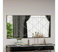 Dmora - Specchio Qamar, Specchiera, Articolo d'arredo a muro, Decorazione con specchio, 60x2h120 cm, Bianco