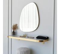 Dmora Specchio RAS 1.8x75h cm Oro Forma Irregolare Materiale Struttura in Legno Nobilitato, Tipologia a Muro