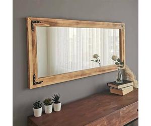 Dmora Specchio Tantalus 3x50h cm Marrone Noce Forma Rettangolare Materiale Struttura in Legno Nobilitato, Tipologia da Appendere