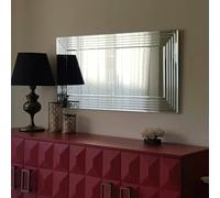 Dmora Specchio Taygeta 2.2x65h cm Argento Forma Rettangolare Materiale Struttura in Legno Nobilitato, Tipologia da Appendere