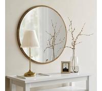 Dmora Specchio Titania 2.2x60h cm Marrone Noce Forma Rotondo Materiale Struttura in Legno Nobilitato, Tipologia da Appendere