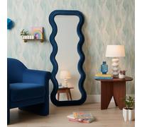 Dmora - Specchio Virago, Specchiera, Articolo d'arredo a muro, Decorazione con specchio, 60 x 6 h160 cm, Blu