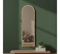 Dmora - Specchio Zaniah, Specchiera, Articolo d'arredo a muro, Decorazione con specchio, 50x2h160 cm, Rovere