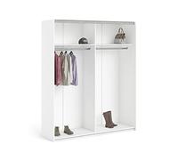 Dmora Struttura per Armadio Guardaroba, Cabina armadio con barra appendiabiti, cm 182,4x59h220,4, colore Bianco