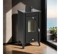 Dmora Stufa a Legna Dtatarusan, Caminetto a Legna, Focolare a Legna, Stufa Rustica, Made in Italy, 39x33 h74 cm, Nero