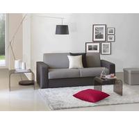 Dmora Talamo Italia - Divano Fisso 2 posti Rosanna, Sofà Soggiorno in Tessuto Imbottito, Braccioli Standard, 100% Made in Italy, Cm 200x95h90, Grigio e Antracite