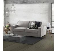 Dmora Talamo Italia - Divano Fisso 2 posti Sole, Sofà Soggiorno in Tessuto, Braccioli Slim, 100% Made in Italy, Cm 180x95h90, Grigio