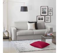 Dmora Talamo Italia - Divano Fisso 3 posti Mara, Sofà Soggiorno in Tessuto Imbottito, Braccioli Slim, 100% Made in Italy, Cm 200x95h90, Grigio