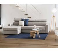 Dmora Talamo Italia - Divano Fisso con penisola Viviana, Sofà ad Angolo con Chaise Longue Sinistra in Tessuto, Braccioli Standard, 100% Made in Italy, Cm 280x95h85, Tortora