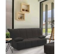 Dmora Talamo Italia - Divano Letto 2 posti Alisee, Sofà con Apertura a Carrello in Tessuto Imbottito, Cuscini Inclusi, 100% Made in Italy, Cm 125x90h85, Grigio