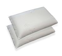 Talamo Italia - Guanciale Gemelli, Cuscino ergonomico saponetta in Memory Foam forato, 100% Made in Italy, con rivestimento agli ioni di argento, 71x41xh13 cm, Singolo
