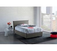 Dmora Talamo Italia Letto Contenitore Una Piazza e Mezza Anna, Made in Italy, Letto con Rivestimento in Tessuto, Apertura Frontale, Adatto per Materasso cm 120x200, Grigio
