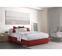 Dmora Talamo Italia - Letto Matrimoniale Elisa, Letto Contenitore con Rivestimento in Tessuto, 100% Made in Italy, Apertura Frontale, Adatto per Materasso Cm 160x190, Bianco