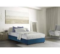 Talamo Italia - Letto piazza e mezza Arianna, Letto contenitore con rivestimento in tessuto, 100% Made in Italy, Apertura frontale, adatto per materasso Cm 120x200, Blu