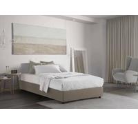 Talamo Italia - Letto piazza e mezza Rebecca, Letto contenitore con rivestimento in tessuto, 100% Made in Italy, Apertura frontale, con materasso Cm 120x200 incluso, Tortora