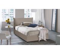 Dmora Talamo Italia - Letto Piazza e Mezza Olivia, Letto Contenitore con Rivestimento in Ecopelle, 100% Made in Italy, Apertura Frontale, Adatto per Materasso Cm 120x200, Tortora