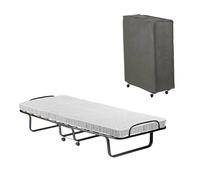 Talamo Italia Letto Pieghevole Deva, Brandina con Rete 12 doghe, Materasso, Lettino salvaspazio, 100% Made in Italy, 80x190h37 cm, Cover Protettiva Inclusa, Bianco, 190 cm