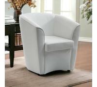 Talamo Italia - Poltrona Annaluna, Poltrona da salotto, 100% Made in Italy, Poltroncina relax in ecopelle, Cm 70x60h74, Bianco