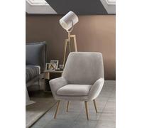 Dmora Talamo Italia - Poltrona Annarita, Poltrona di design da salotto, 100% Made in Italy, Poltroncina relax in tessuto imbottito, Cm 80x70h95, Grigio