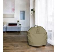 Talamo Italia - Pouf Abe, Poltrona multiuso, Poltroncina sacco, Pouf poggiapiedi, Made in Italy, 65x65 h50 cm, Beige