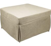 Talamo Italia Puof Trasformabile Singolo, Made in Italy, Letto Pieghevole, Pouf in Tessuto Sfoderabile Salvaspazio da Soggiorno, Beige, 78 x 78, 195 x 45 cm