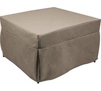 Dmora Talamo Italia Puof Trasformabile Singolo, Made in Italy, Letto Pieghevole, Pouf in Tessuto Sfoderabile Salvaspazio da Soggiorno, 78x78/195h45, Tortora