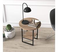 Dmora Tavolino con doppio ripiano, cm 45 x 45 x 47, colore quercia e antracite