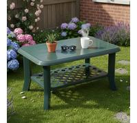 Dmora Tavolino da Esterno Cerignola 90x60x46h cm Verde 2 Posti Meccanismo Estensione, Made in Italy