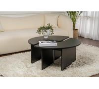 Dmora - Tavolino da salotto Codroipo, Tavolo basso da caffè, Portariviste per divano, Ripiano da soggiorno, 90x90 h41 cm, Nero