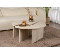 Dmora - Tavolino da salotto Codroipo, Tavolo basso da caffè, Portariviste per divano, Ripiano da soggiorno, 90x90 h41 cm, Beige