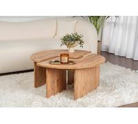 Dmora - Tavolino da salotto Codroipo, Tavolo basso da caffè, Portariviste per divano, Ripiano da soggiorno, 90x90 h41 cm, Pino