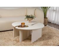 Dmora Tavolino da Salotto Codroipo, Tavolo Basso da caffè, Portariviste per Divano, Ripiano da Soggiorno, 90x90 h41 cm, Bianco