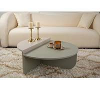 Dmora - Tavolino da salotto Feglino, Tavolo basso da caffè, Portariviste per divano, Ripiano da soggiorno, 90x60 h35 cm, Verde